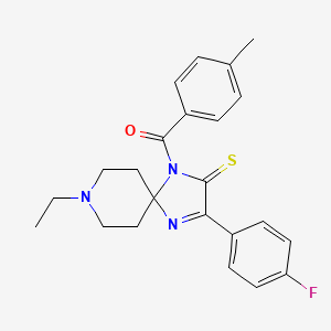 8-Ethyl-3-(4-fluorophenyl)-1-(4-methylbenzoyl)-1,4,8-triazaspiro[4.5]dec-3-ene-2-thione