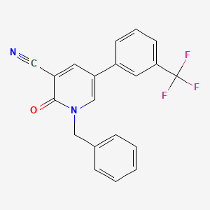 molecular formula C20H13F3N2O B2632793 1-苄基-2-氧代-5-[3-(三氟甲基)苯基]-1,2-二氢-3-吡啶甲腈 CAS No. 338964-48-0