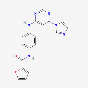N-(4-((6-(1H-imidazol-1-yl)pyrimidin-4-yl)amino)phenyl)furan-2-carboxamide
