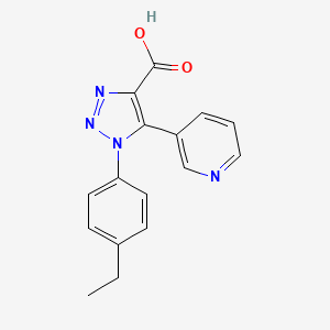 molecular formula C16H14N4O2 B2632796 1-(4-ethylphenyl)-5-(pyridin-3-yl)-1H-1,2,3-triazole-4-carboxylic acid CAS No. 1232791-96-6