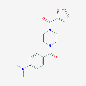molecular formula C18H21N3O3 B263280 {4-[4-(Dimethylamino)benzoyl]piperazino}(2-furyl)methanone 
