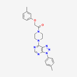 molecular formula C24H25N7O2 B2632800 1-(4-(3-(p-tolyl)-3H-[1,2,3]triazolo[4,5-d]pyrimidin-7-yl)piperazin-1-yl)-2-(m-tolyloxy)ethanone CAS No. 920225-82-7