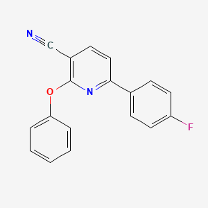 molecular formula C18H11FN2O B2632802 6-(4-Fluorophenyl)-2-phenoxynicotinonitrile CAS No. 252059-98-6