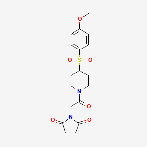 molecular formula C18H22N2O6S B2632803 1-(2-(4-((4-Methoxyphenyl)sulfonyl)piperidin-1-yl)-2-oxoethyl)pyrrolidine-2,5-dione CAS No. 1448065-20-0