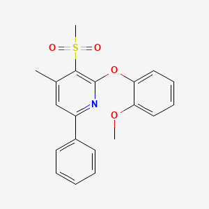 molecular formula C20H19NO4S B2632806 2-(2-Methoxyphenoxy)-4-methyl-3-(methylsulfonyl)-6-phenylpyridine CAS No. 478245-50-0