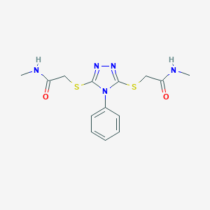 molecular formula C14H17N5O2S2 B263281 N~1~-methyl-2-[(5-{[2-(methylamino)-2-oxoethyl]sulfanyl}-4-phenyl-4H-1,2,4-triazol-3-yl)sulfanyl]acetamide 