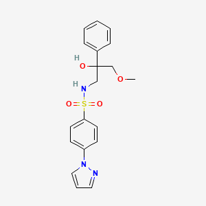 molecular formula C19H21N3O4S B2632811 N-(2-羟基-3-甲氧基-2-苯基丙基)-4-(1H-吡唑-1-基)苯磺酰胺 CAS No. 2034238-51-0