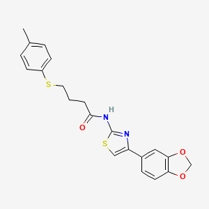 molecular formula C21H20N2O3S2 B2632814 N-(4-(benzo[d][1,3]dioxol-5-yl)thiazol-2-yl)-4-(p-tolylthio)butanamide CAS No. 923080-96-0