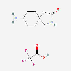 molecular formula C11H17F3N2O3 B2632817 8-Amino-2-azaspiro[4.5]decan-3-one;2,2,2-trifluoroacetic acid CAS No. 2377031-72-4