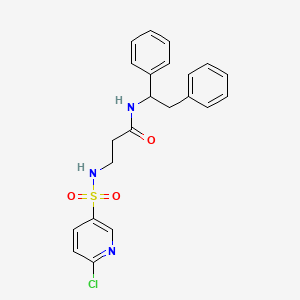 molecular formula C22H22ClN3O3S B2632820 3-(6-chloropyridine-3-sulfonamido)-N-(1,2-diphenylethyl)propanamide CAS No. 949410-67-7