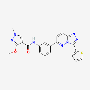 molecular formula C21H17N7O2S B2632823 3-methoxy-1-methyl-N-(3-(3-(thiophen-2-yl)-[1,2,4]triazolo[4,3-b]pyridazin-6-yl)phenyl)-1H-pyrazole-4-carboxamide CAS No. 1207000-09-6