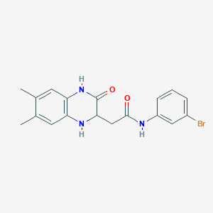 molecular formula C18H18BrN3O2 B2632825 N-(3-bromophenyl)-2-(6,7-dimethyl-3-oxo-1,2,3,4-tetrahydroquinoxalin-2-yl)acetamide CAS No. 1009575-08-9