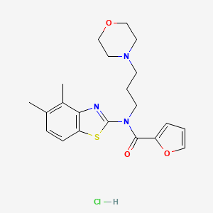 molecular formula C21H26ClN3O3S B2632828 N-(4,5-dimethylbenzo[d]thiazol-2-yl)-N-(3-morpholinopropyl)furan-2-carboxamide hydrochloride CAS No. 1217003-66-1