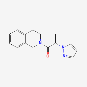 molecular formula C15H17N3O B2632832 1-(3,4-Dihydro-1H-isoquinolin-2-yl)-2-pyrazol-1-ylpropan-1-one CAS No. 2415535-20-3