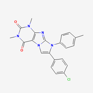 7-(4-chlorophenyl)-1,3-dimethyl-8-(p-tolyl)-1H-imidazo[2,1-f]purine-2,4(3H,8H)-dione