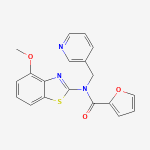 molecular formula C19H15N3O3S B2632834 N-(4-methoxybenzo[d]thiazol-2-yl)-N-(pyridin-3-ylmethyl)furan-2-carboxamide CAS No. 895003-51-7