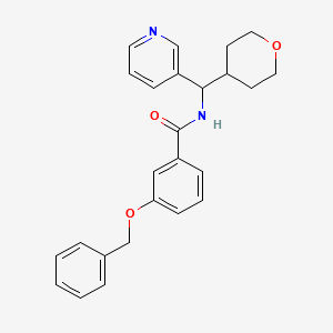 molecular formula C25H26N2O3 B2632835 3-(苄氧基)-N-(吡啶-3-基(四氢-2H-吡喃-4-基)甲基)苯甲酰胺 CAS No. 1903055-12-8