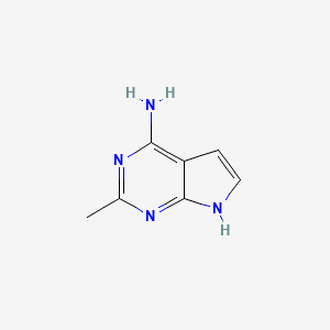 molecular formula C7H8N4 B2632836 2-甲基-7H-吡咯并[2,3-d]嘧啶-4-胺 CAS No. 89852-87-9