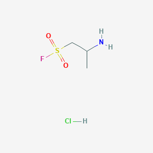 molecular formula C3H9ClFNO2S B2632845 2-Aminopropane-1-sulfonyl fluoride;hydrochloride CAS No. 2503205-37-4