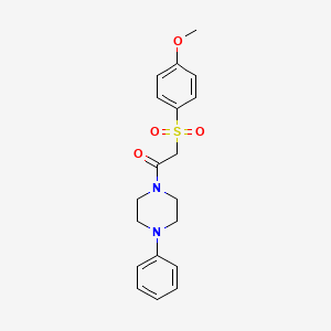 molecular formula C19H22N2O4S B2632847 2-((4-Methoxyphenyl)sulfonyl)-1-(4-phenylpiperazin-1-yl)ethanone CAS No. 941901-82-2