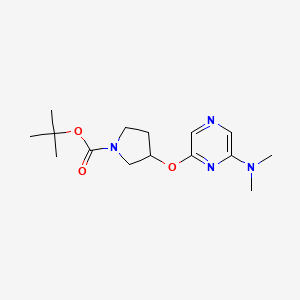 molecular formula C15H24N4O3 B2632853 Tert-butyl 3-((6-(dimethylamino)pyrazin-2-yl)oxy)pyrrolidine-1-carboxylate CAS No. 1705937-69-4