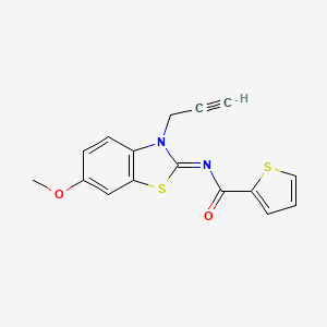 molecular formula C16H12N2O2S2 B2632858 (Z)-N-(6-methoxy-3-(prop-2-yn-1-yl)benzo[d]thiazol-2(3H)-ylidene)thiophene-2-carboxamide CAS No. 865183-10-4