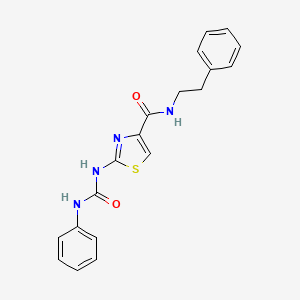 molecular formula C19H18N4O2S B2632862 N-phenethyl-2-(3-phenylureido)thiazole-4-carboxamide CAS No. 941988-49-4