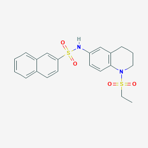 molecular formula C21H22N2O4S2 B2632864 N-(1-(乙磺酰基)-1,2,3,4-四氢喹啉-6-基)萘-2-磺酰胺 CAS No. 1171490-33-7
