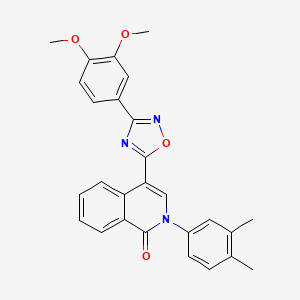 molecular formula C27H23N3O4 B2632865 4-[3-(3,4-dimethoxyphenyl)-1,2,4-oxadiazol-5-yl]-2-(3,4-dimethylphenyl)isoquinolin-1(2H)-one CAS No. 1326859-76-0