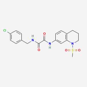 molecular formula C19H20ClN3O4S B2632867 N1-(4-chlorobenzyl)-N2-(1-(methylsulfonyl)-1,2,3,4-tetrahydroquinolin-7-yl)oxalamide CAS No. 941983-61-5