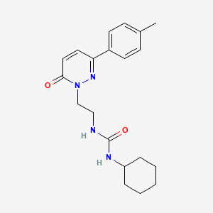 molecular formula C20H26N4O2 B2632876 1-cyclohexyl-3-(2-(6-oxo-3-(p-tolyl)pyridazin-1(6H)-yl)ethyl)urea CAS No. 1021250-35-0
