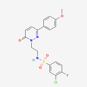 molecular formula C19H17ClFN3O4S B2632878 3-chloro-4-fluoro-N-(2-(3-(4-methoxyphenyl)-6-oxopyridazin-1(6H)-yl)ethyl)benzenesulfonamide CAS No. 923249-88-1