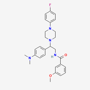 molecular formula C28H33FN4O2 B2632880 N-{2-[4-(二甲氨基)苯基]-2-[4-(4-氟苯基)哌嗪-1-基]乙基}-3-甲氧基苯甲酰胺 CAS No. 946286-93-7