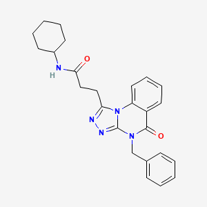 molecular formula C25H27N5O2 B2632882 3-(4-benzyl-5-oxo-[1,2,4]triazolo[4,3-a]quinazolin-1-yl)-N-cyclohexylpropanamide CAS No. 902955-49-1