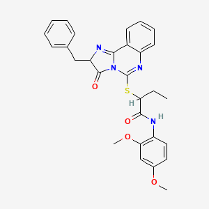 2-((2-benzyl-3-oxo-2,3-dihydroimidazo[1,2-c]quinazolin-5-yl)thio)-N-(2,4-dimethoxyphenyl)butanamide
