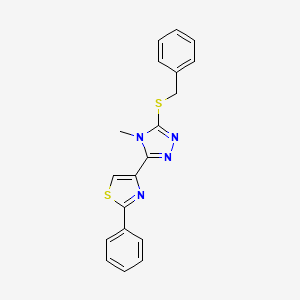 3-(benzylsulfanyl)-4-methyl-5-(2-phenyl-1,3-thiazol-4-yl)-4H-1,2,4-triazole