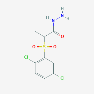 molecular formula C9H10Cl2N2O3S B2632893 2-((2,5-二氯苯基)磺酰基)丙烷腙 CAS No. 1797296-60-6