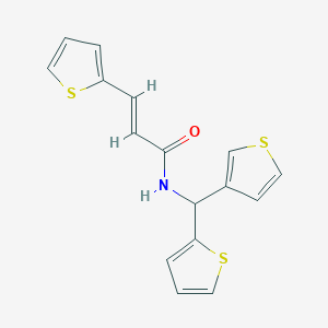 (E)-3-(thiophen-2-yl)-N-(thiophen-2-yl(thiophen-3-yl)methyl)acrylamide