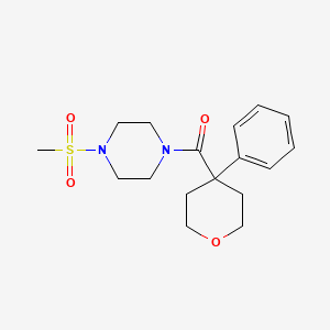 molecular formula C17H24N2O4S B2632898 (4-(methylsulfonyl)piperazin-1-yl)(4-phenyltetrahydro-2H-pyran-4-yl)methanone CAS No. 1207039-21-1