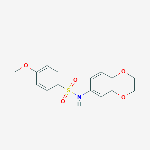 molecular formula C16H17NO5S B263290 N-(2,3-dihydro-1,4-benzodioxin-6-yl)-4-methoxy-3-methylbenzenesulfonamide 