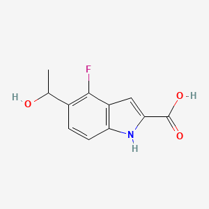 4-Fluoro-5-(1-hydroxyethyl)-1H-indole-2-carboxylic acid