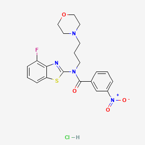 molecular formula C21H22ClFN4O4S B2632911 N-(4-fluorobenzo[d]thiazol-2-yl)-N-(3-morpholinopropyl)-3-nitrobenzamide hydrochloride CAS No. 1216798-02-5