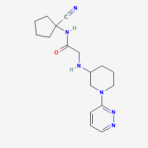 molecular formula C17H24N6O B2632915 N-(1-cyanocyclopentyl)-2-{[1-(pyridazin-3-yl)piperidin-3-yl]amino}acetamide CAS No. 1333531-14-8