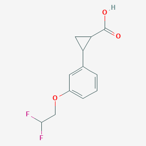 molecular formula C12H12F2O3 B2632916 2-[3-(2,2-Difluoroethoxy)phenyl]cyclopropane-1-carboxylic acid CAS No. 1883717-54-1