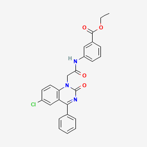 molecular formula C25H20ClN3O4 B2632921 3-{[(6-氯-2-氧代-4-苯基喹唑啉-1(2H)-基)乙酰基]氨基}苯甲酸乙酯 CAS No. 941939-43-1
