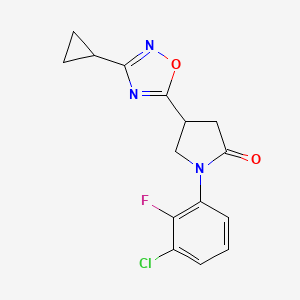 1-(3-Chloro-2-fluorophenyl)-4-(3-cyclopropyl-1,2,4-oxadiazol-5-yl)pyrrolidin-2-one