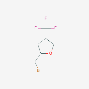 molecular formula C6H8BrF3O B2632925 2-(Bromomethyl)-4-(trifluoromethyl)oxolane CAS No. 2060037-59-2
