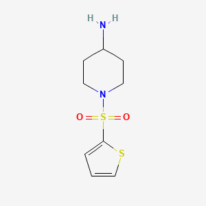 molecular formula C9H14N2O2S2 B2632926 1-(Thiophen-2-ylsulfonyl)piperidin-4-amine CAS No. 934063-82-8