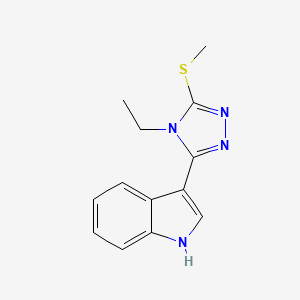 molecular formula C13H14N4S B2632927 3-(4-ethyl-5-(methylthio)-4H-1,2,4-triazol-3-yl)-1H-indole CAS No. 852143-46-5