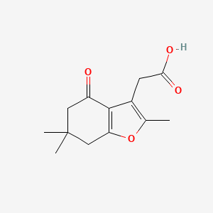 molecular formula C13H16O4 B2632934 (2,6,6-Trimethyl-4-oxo-4,5,6,7-tetrahydro-benzofuran-3-yl)-acetic acid CAS No. 97024-74-3